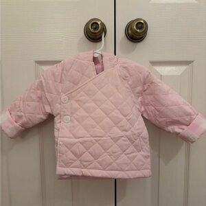 Baby Quilted Pink Jacket with Button Closure